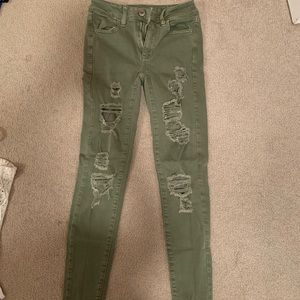 Super Stretch X green jeans